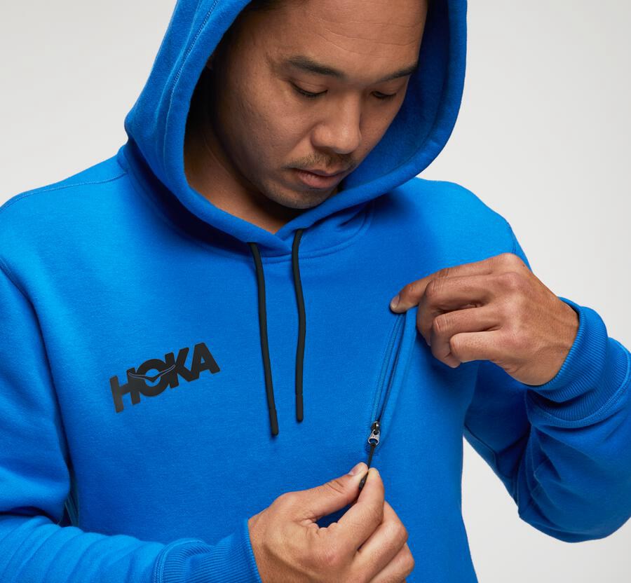 Sudadera Con Capucha Hoka One One Hombre Azules - Performance - FWRC12053